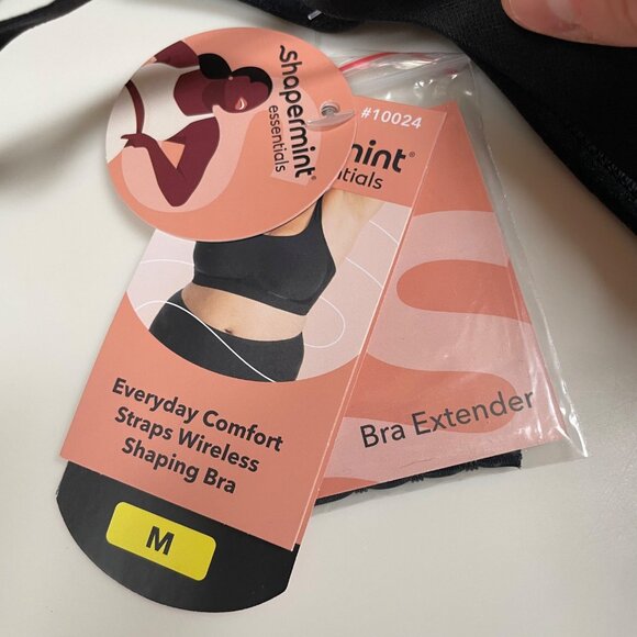 Shapermint Essentials Everyday Comfort Straps Wireless Shaping Bra Black Sz MED - Picture 7 of 7